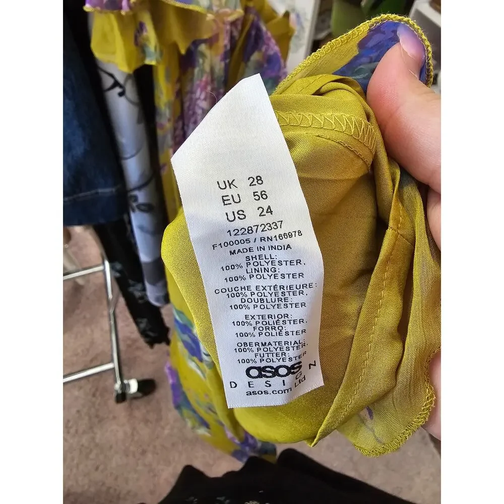 NWT ASOS DESIGN Curve Exclusive Pleated Midi Dress Kimono Sleeve US 24 - Picture 6 of 7